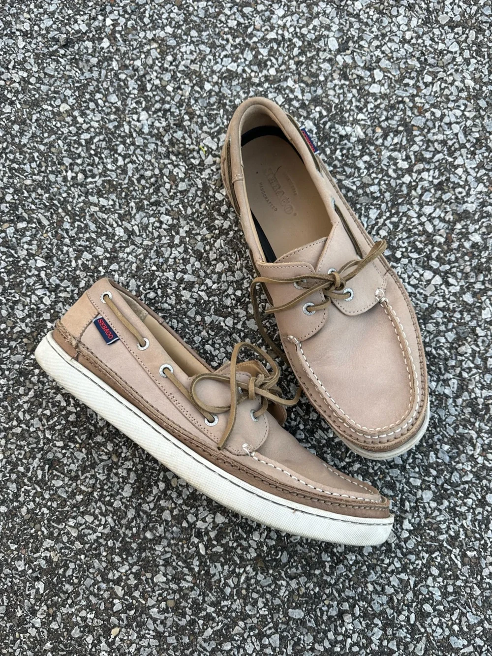 Sebago Men’s Tan Leather Boat Shoes Size 10.5